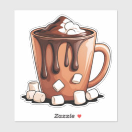 Pegatina de taza del sueño de chocolate caliente V