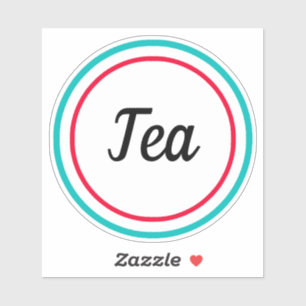 Pegatina de té de vinilo de estilo retro
