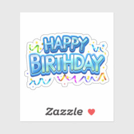 Pegatina de temas del fiesta de cumpleaños feliz