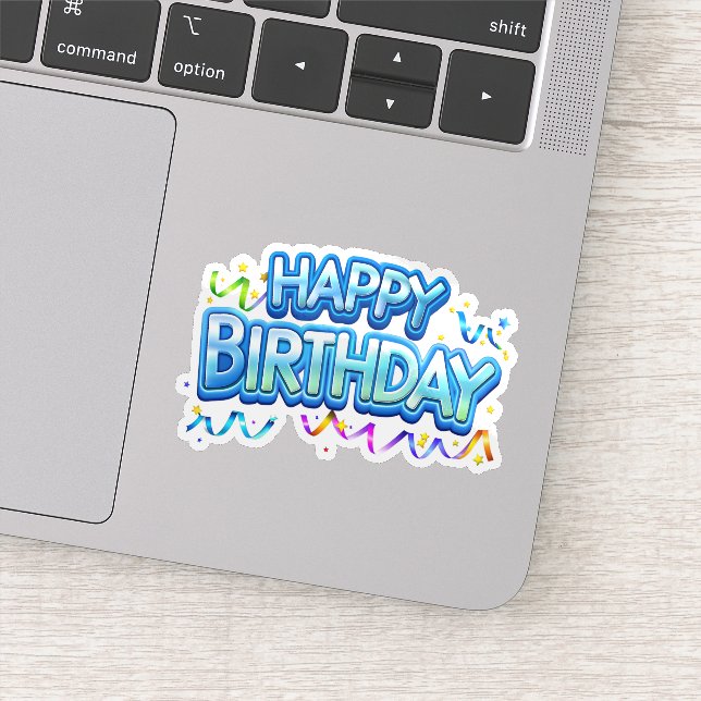 Pegatina de temas del fiesta de cumpleaños feliz (Detalle)