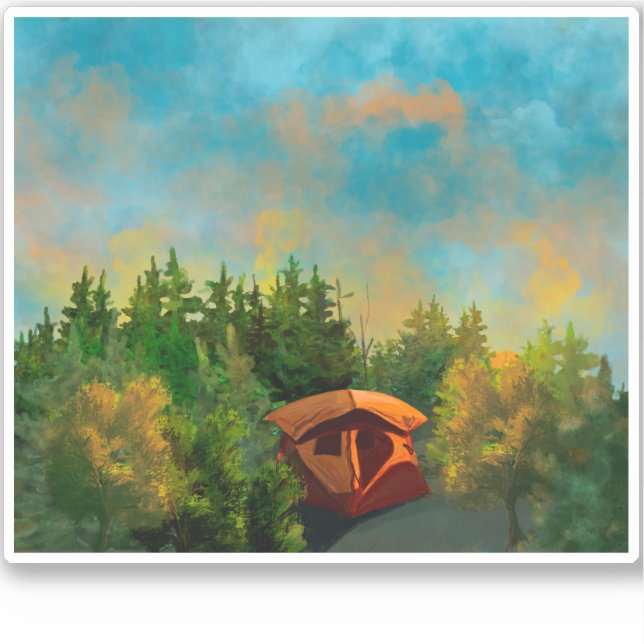 Pegatina de Tent Camping Wilderness (Anverso)