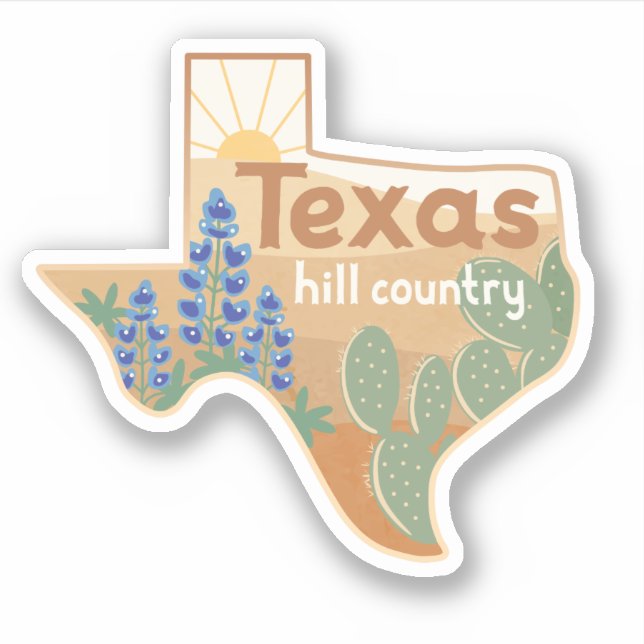 Pegatina de Texas Hill Country (Anverso)