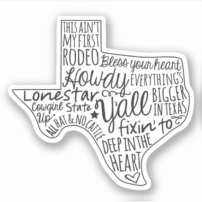 Pegatina de Texas Sayings (Anverso)