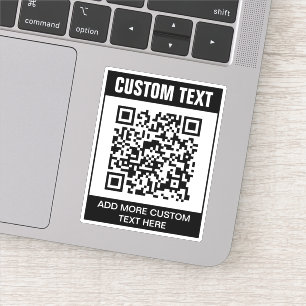 Pegatina de texto de código QR y personalizado