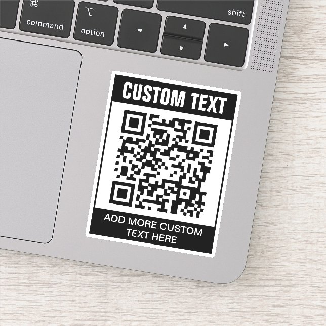 Pegatina de texto de código QR y personalizado (Detalle)