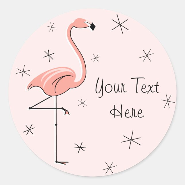Pegatina de texto rosa de Flamingo (Anverso)