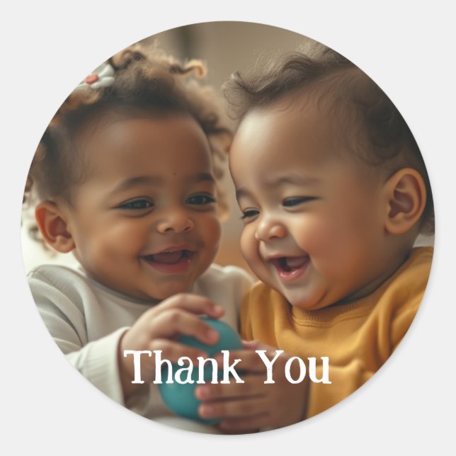 Pegatina de texto y fotografía personalizado (Anverso)