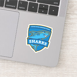 Pegatina de tiburones de escuela primaria virtual