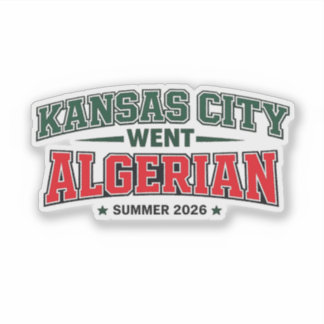 Pegatina de tipografía argelina de Kansas City