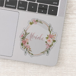 Pegatina de tipografía de marco floral de Abide