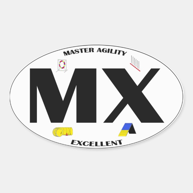 PEGATINA de título de Agilidad de Perro MX (Anverso)