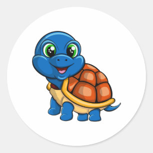 Pegatina de tortuga azul