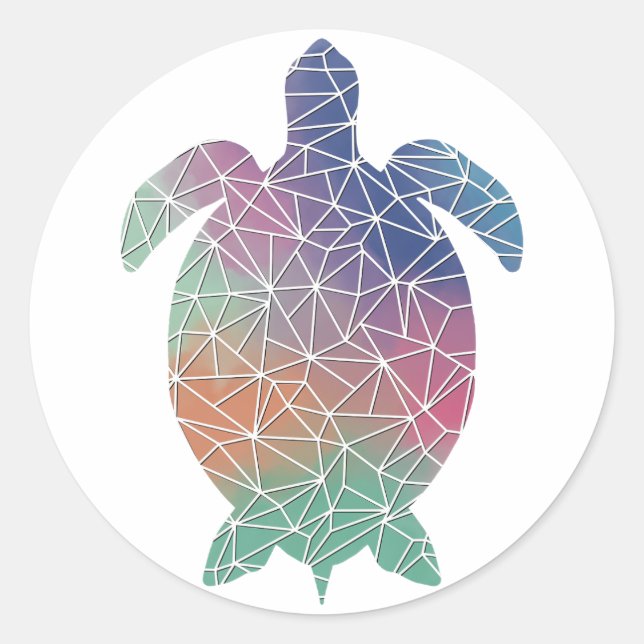 Pegatina de tortuga de mosaico de papel (Anverso)