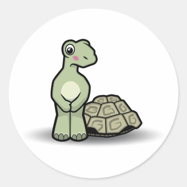 Pegatina de tortuga de Personalizado sin shell (Anverso)