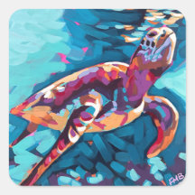 Pegatina de tortuga marina