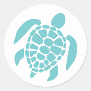 Pegatina de tortuga Verde azulada ligera   Pegatin