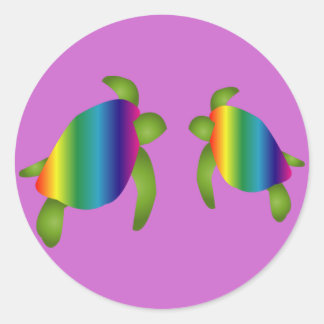 Pegatina de tortugas arcoiris