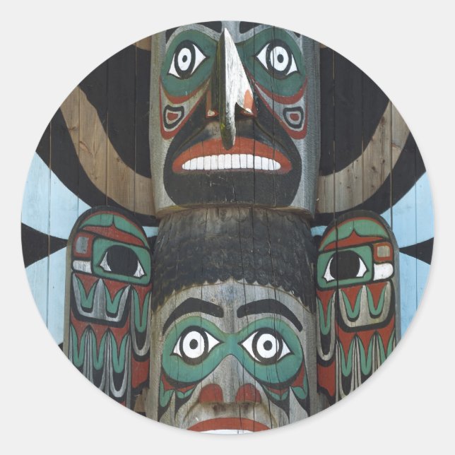 Pegatina de Totem Pole (Anverso)
