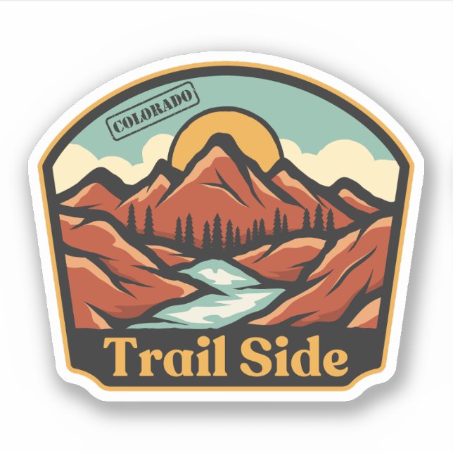 Pegatina de Trail Side, Colorado (Anverso)