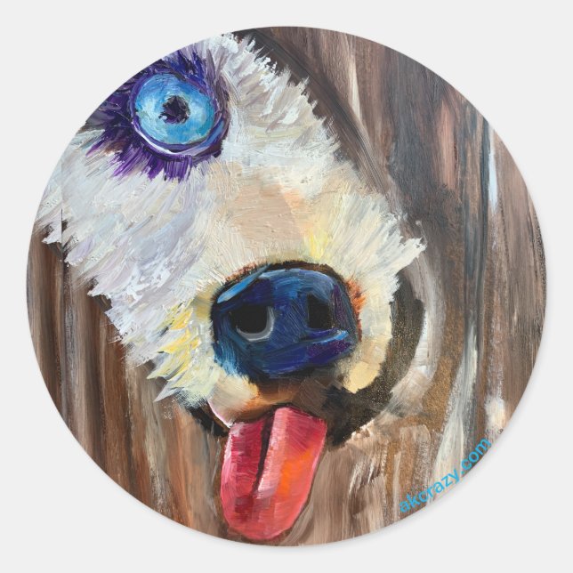 Pegatina de transporte de perros embrujado por un  (Anverso)