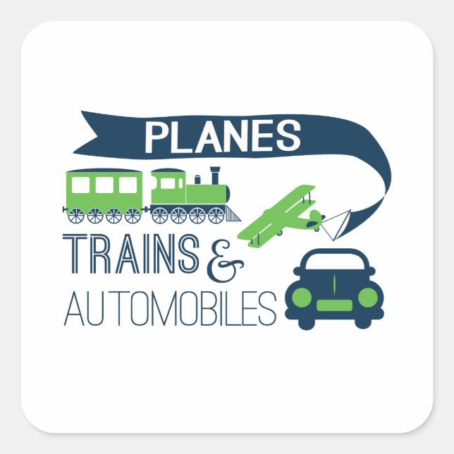 Pegatina de trenes y automóviles (Anverso)