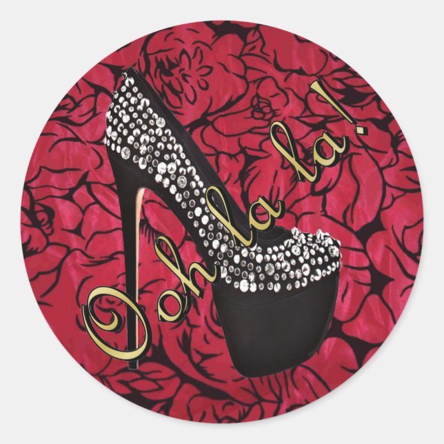 Pegatina de Tres Modas Rouge Fleurs (Anverso)