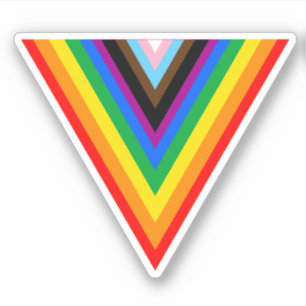 Pegatina de triángulo del orgullo de progreso