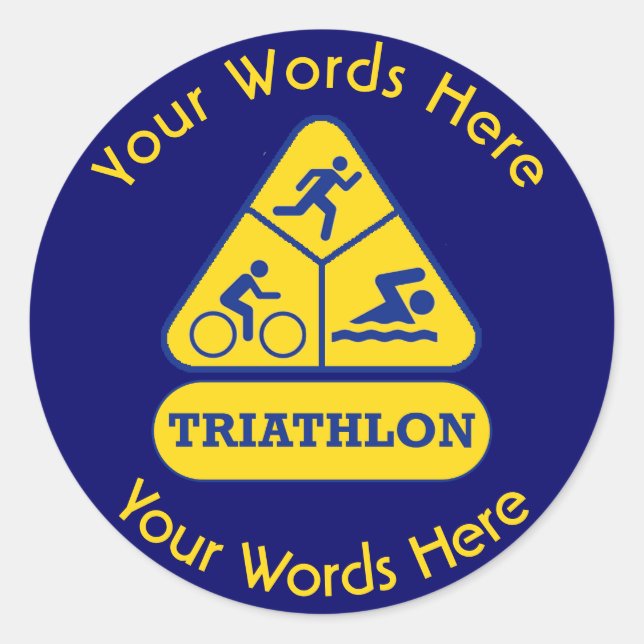 Pegatina de Triathlon Personalizado (Anverso)