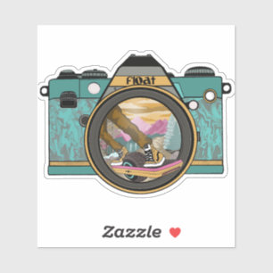 Pegatina de trippy con cámara flotante