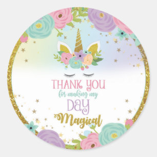 Pegatina de Unicorn Gracias por hacer mi día mágic