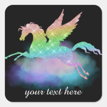 pegatina de unicornio arcoiris de fantasía de pers