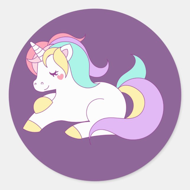 Pegatina de Unicornio durmiente (Anverso)
