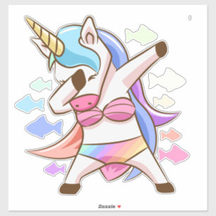 Pegatina de Unicornio haciendo Dab