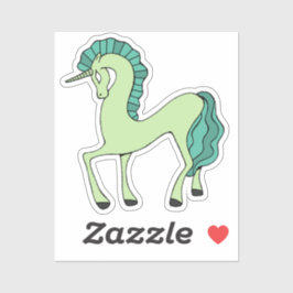Pegatina de unicornio verde