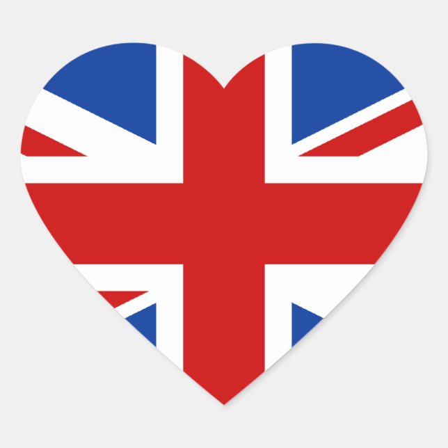 Pegatina de Union Jack Heart (Anverso)