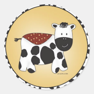 Pegatina de vaca animal rellena