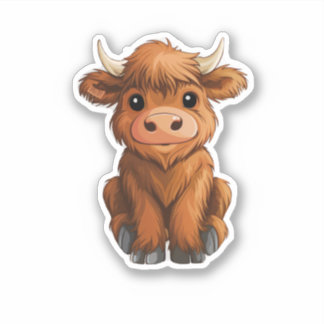 Pegatina de vaca de Highland