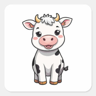 Pegatina de vaca de Kawaii