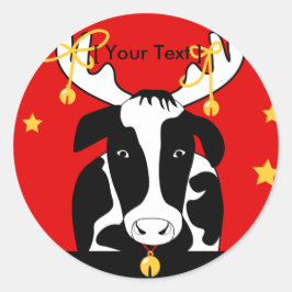 Pegatina de vaca navidad