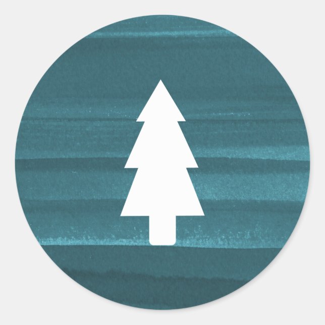 Pegatina de vacaciones de acuarela rusa - Árbol (Anverso)