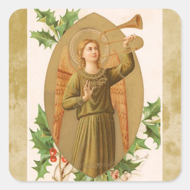 Pegatina de vacaciones de ángeles y cuernos de épo (Anverso)