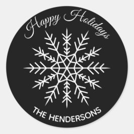 Pegatina de vacaciones de copo de nieve elegante