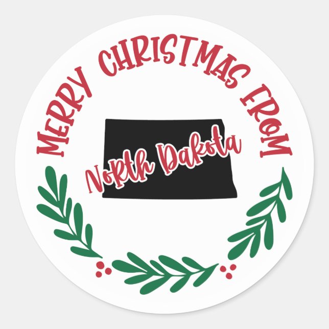 Pegatina de vacaciones de Dakota del Norte (Anverso)