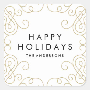 Pegatina de vacaciones de desplazamiento de oro