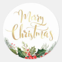 Pegatina de vacaciones de escritura floral moderna