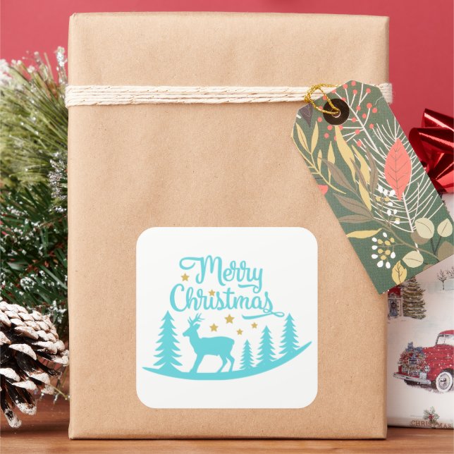 Pegatina de vacaciones de renos de Navidades amabl (Vacaciones)