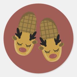 Pegatina de vacaciones de zapatillas de reno