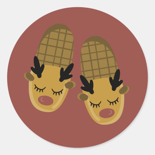 Pegatina de vacaciones de zapatillas de reno (Anverso)