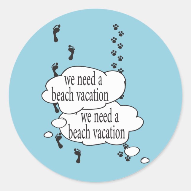 Pegatina de vacaciones en la playa (Anverso)