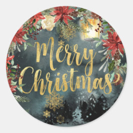 Pegatina de vacaciones florales de Woodland Gold C